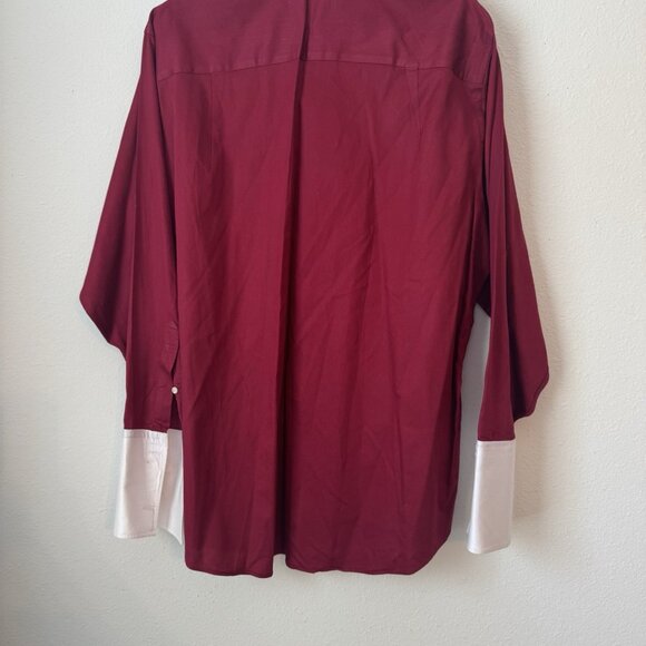 Donald J Trump Signature Collection Men's 16 Dress Shirt Red White Collar & Cuff - Picture 2 of 8